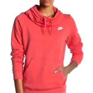 Nike Funnel Neck Coral Hoodie size small